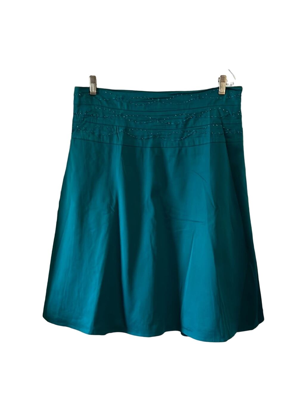 Miss Chievous Teal Embroidered and Beaded Skirt Flare Juniors Size 11 Boho Y2K